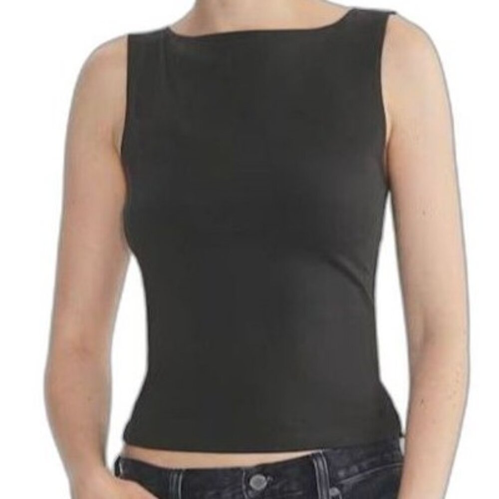 SUNDAY BEST Aritzia Black Stretch Tank Top Womens Size Large